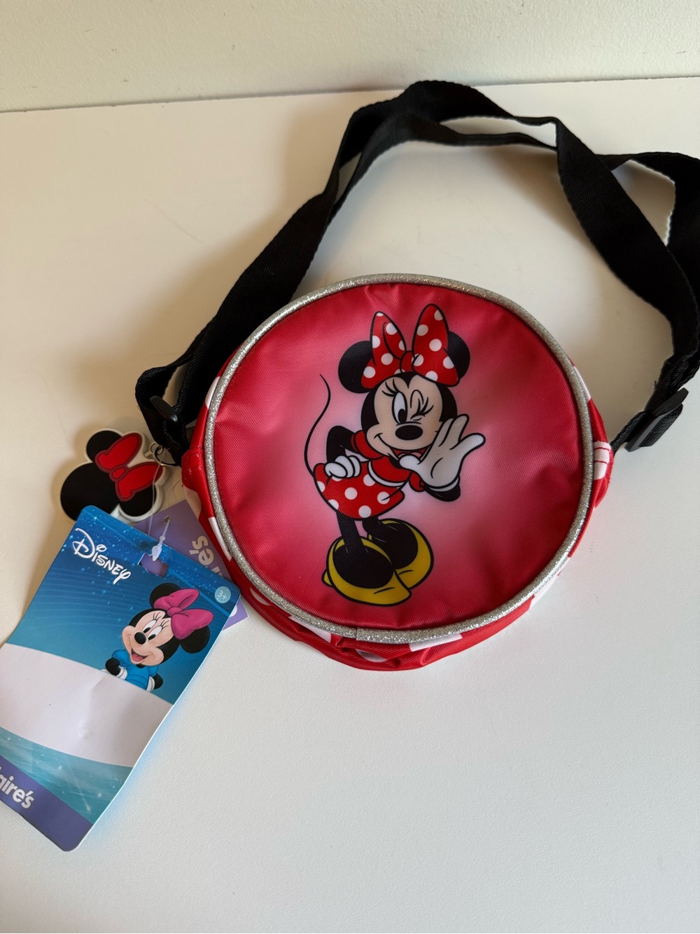 Disney Parks Minnie Mouse Round Crossbody Bag Purse Red Polka Dot NWT Kids